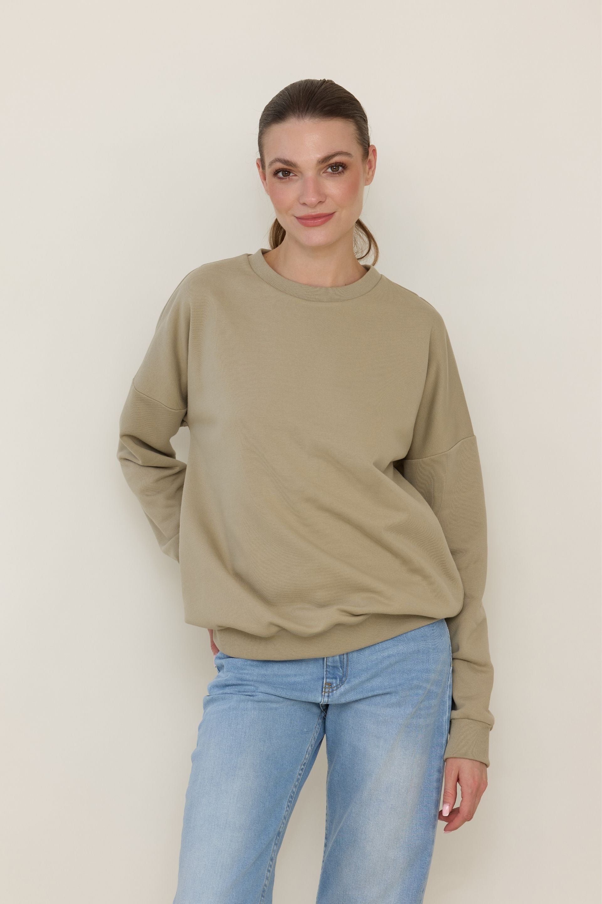 Bluza basic krem pistacjowy