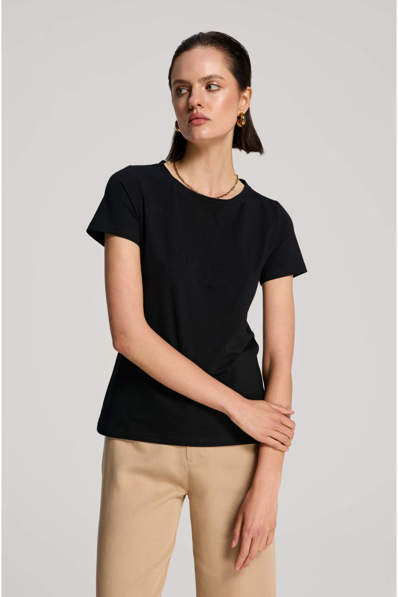 T-shirt z bawełny supima czarny